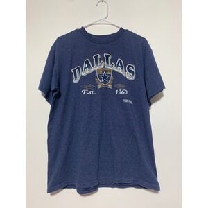 Trench Ultra Mens Size L Blue Striped Dallas Cowboys Graphic Short Sleeve Shirt